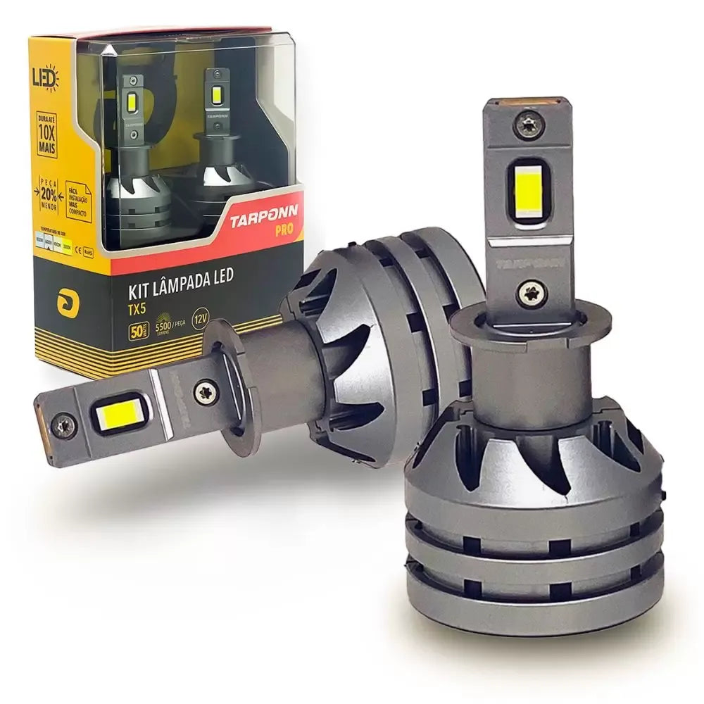 Kit Lâmpadas Led Tarponn TP-6411 TX5 Pro H3 Lumens 4000k 50w Kit Lâmpadas Led Tarponn TP-6411 TX5 Pro H3 Lumens 4000k 50w